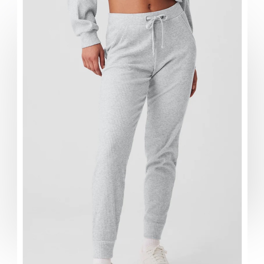 All Yoga Gray Ribbed Sweatpant